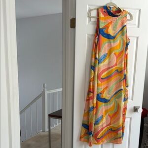 Nicole Miller Multicolor Abstract Maxi Dress